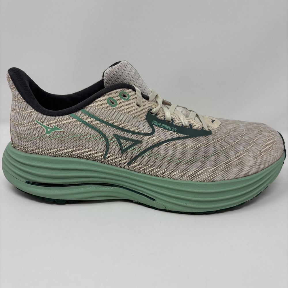 Mizuno Wave Rider 29 Men's Size 11 Beige Green Running Shoes (J1GC250309)